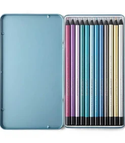 12 Crayons De Couleur Metalliques