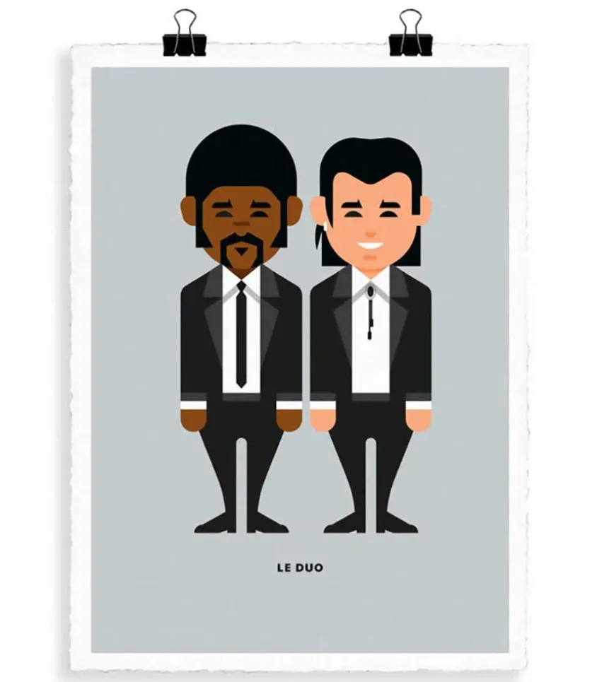 Affiche Le Duo Solo 25 "Pulp Fiction" 56 X 76 Cm