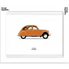 Affiche Le Duo Voiture Citroen 2Cv Orange 40 X 50 Cm