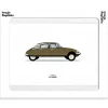 Affiche Le Duo Voiture Citroen Ds Marron
