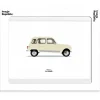 Affiche Le Duo Voiture Renault 4L Beige 40 X 50 Cm