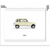 Affiche Le Duo Voiture Renault 4L Beige 30 X 40 Cm