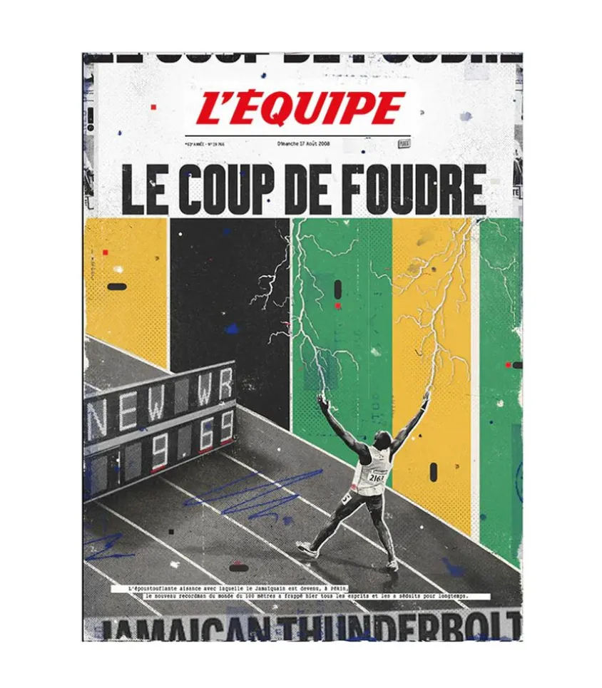 Affiche L'Equipe Bolt 30 X 40Cm