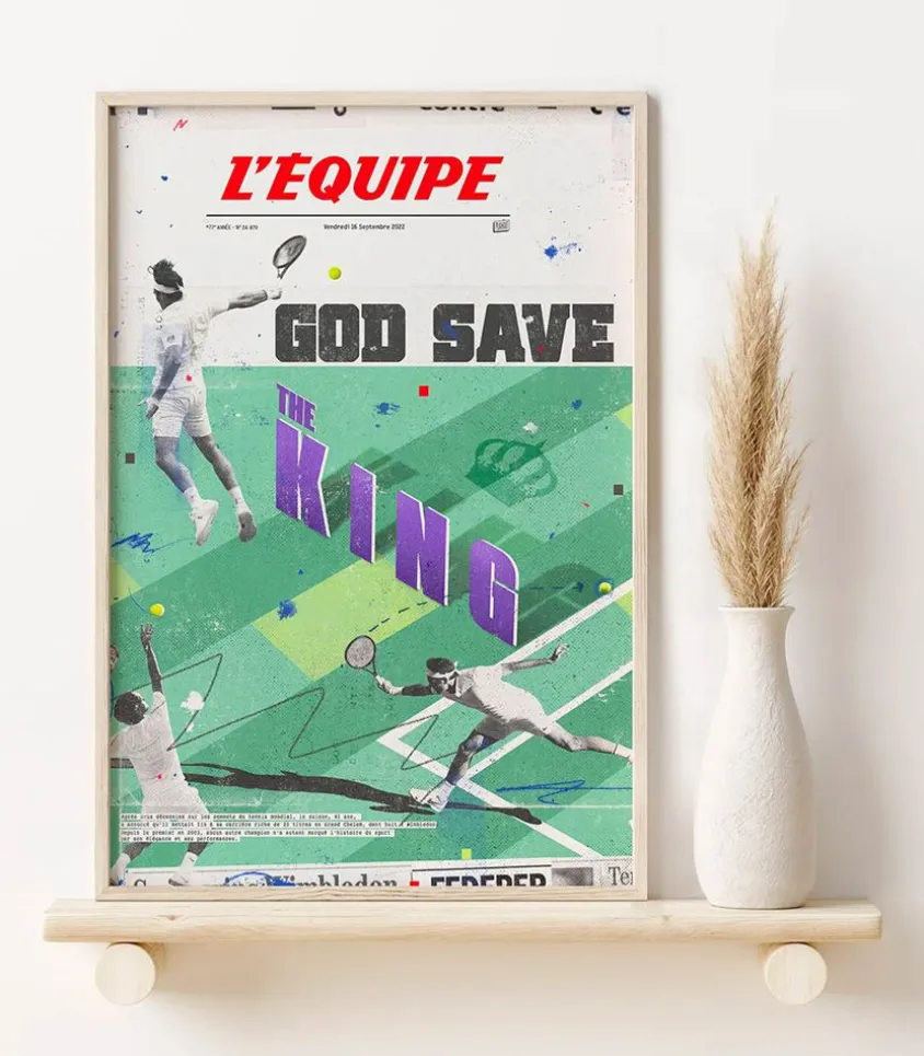 Affiche L'Equipe Federer 50 X 70Cm