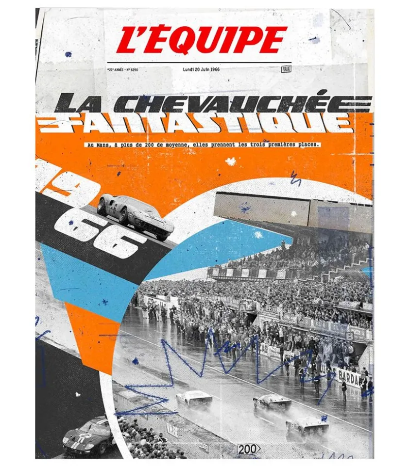 Affiche L'Equipe Le Mans 66 - 50 X 70Cm