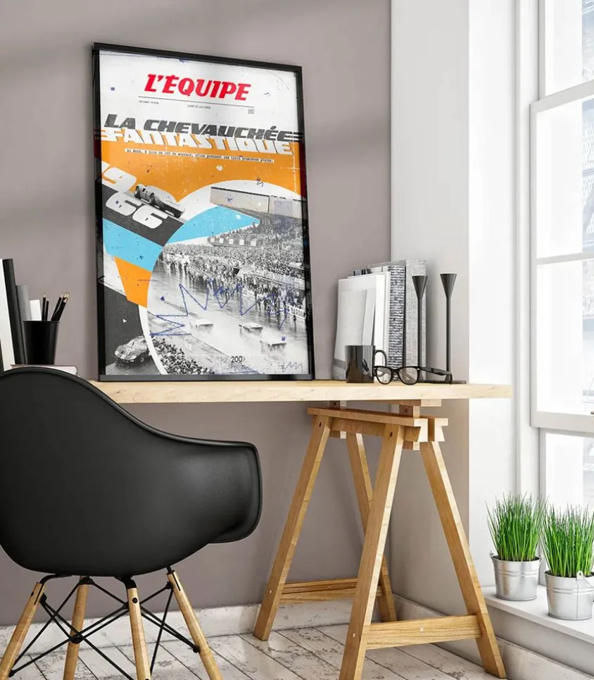 Affiche L'Equipe Le Mans 66 - 50 X 70Cm