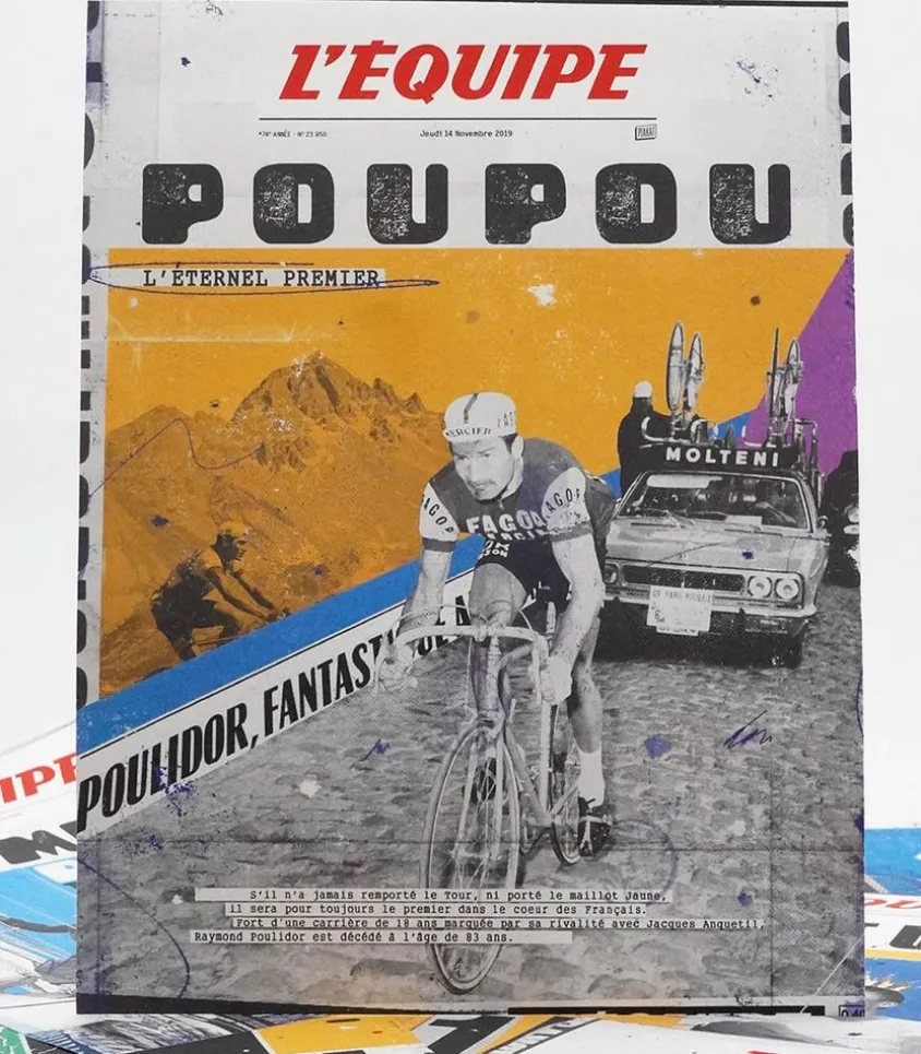 Affiche L'Equipe Poulidor 50 X 70Cm