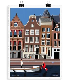 Affiche Paolo Mariotti "Amsterdam" 56 X 76 Cm