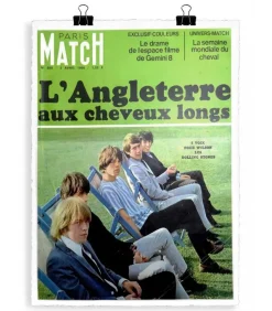 Affiche Paris Match Rolling Stones 40 X 50 Cm