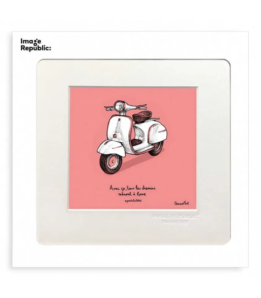 Affiche Pas Du Tout Cliche Scooter 22 X 22 Cm