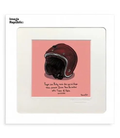 Affiche Pas Du Tout Cliche Casque 22 X 22 Cm