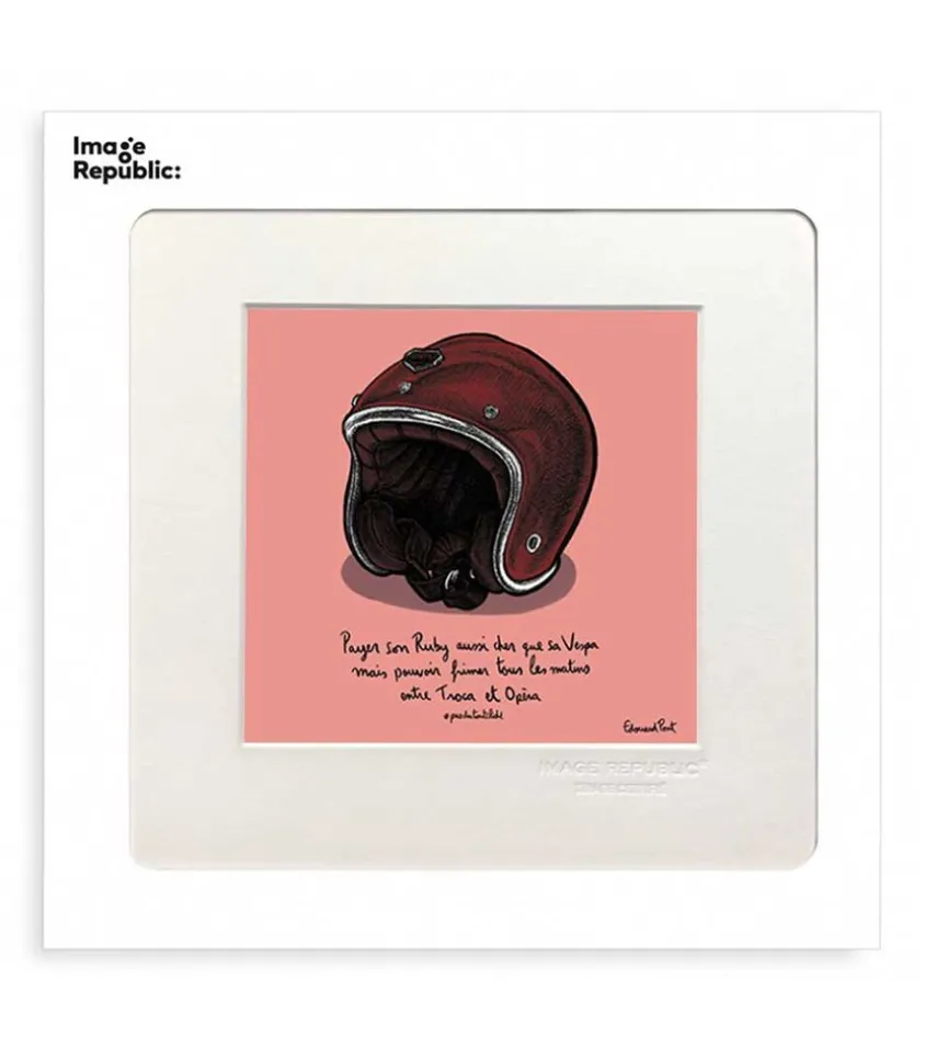 Affiche Pas Du Tout Cliche Casque 22 X 22 Cm