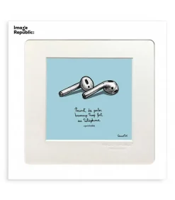 Affiche Pas Du Tout Cliche Ecouteurs 22 X 22 Cm