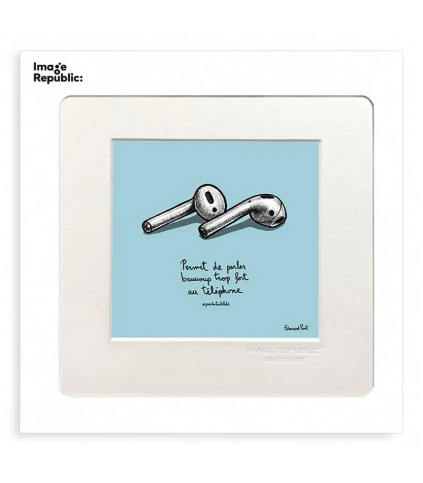 Affiche Pas Du Tout Cliche Ecouteurs 22 X 22 Cm