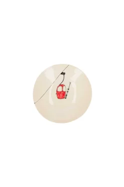 Assiette Creuse En Ceramique "Telecabine Rouge"