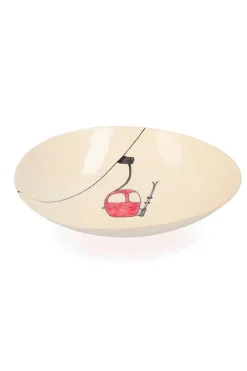 Assiette Creuse En Ceramique "Telecabine Rouge"