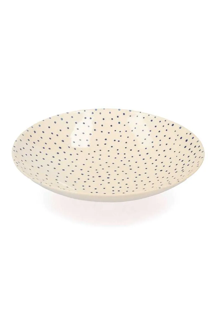 Assiette Creuse En Ceramique "Pois Bleus"