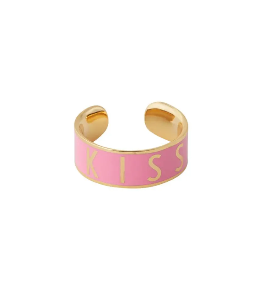 Bague Ajustable Big Word Candy Kiss Pink