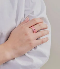 Bague Ajustable Big Word Candy Kiss Pink