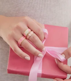 Bague Ajustable Big Word Candy Kiss Pink