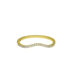 Bague Alliance Vague Or Jaune Et Diamants