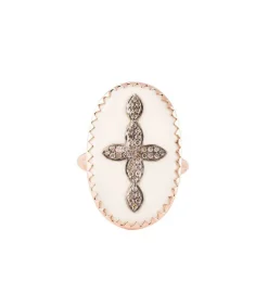 Bague Bowie N°3 Blanc Et Diamants