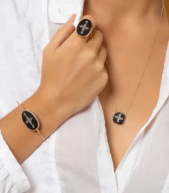 Bague Bowie N°3 Noir Et Diamants