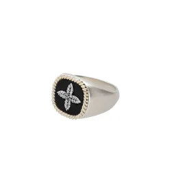 Bague Chevaliere Bowie Noir Diamants