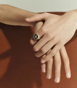 Bague Chevaliere Bowie Noir Diamants