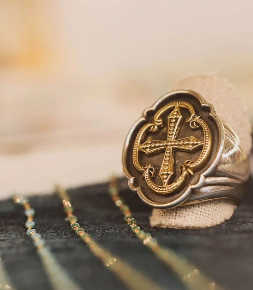 Bague Chevaliere Night Comes On En Argent Et Or