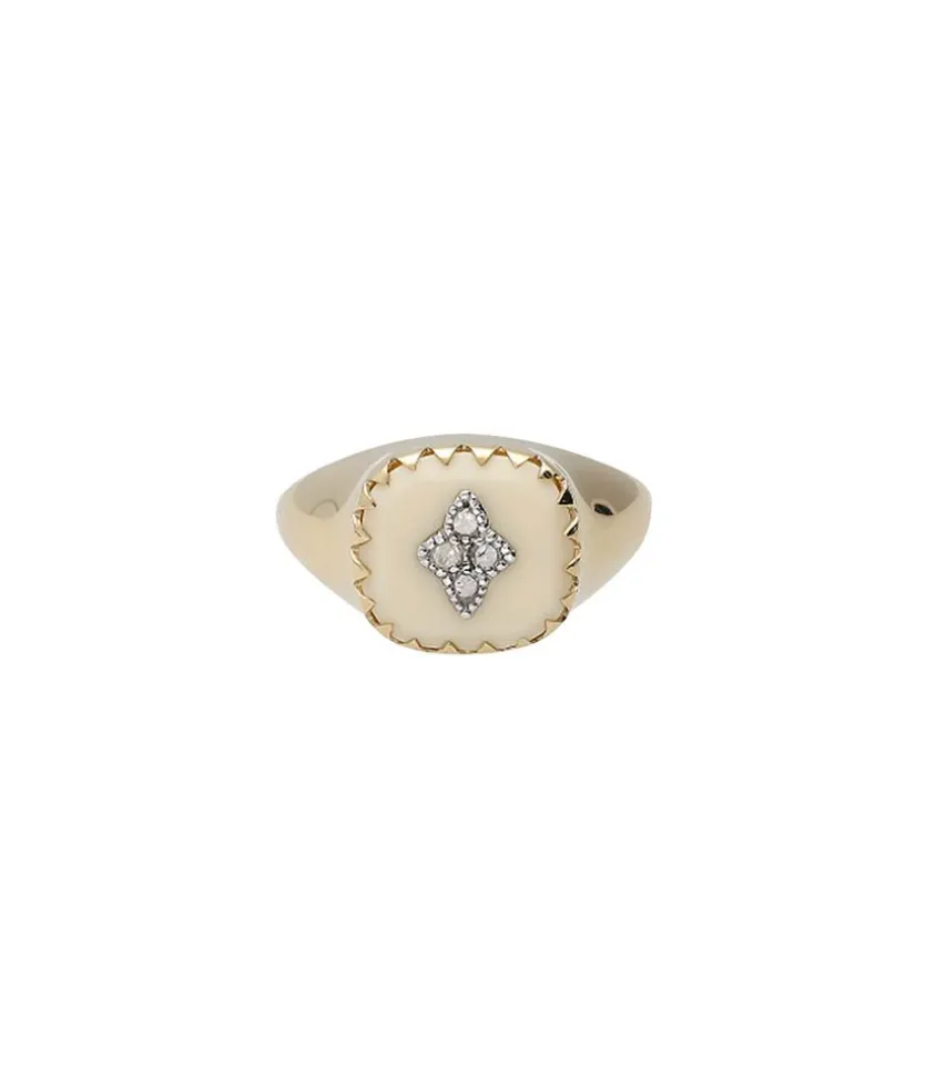Bague Chevaliere Pierrot Blanc