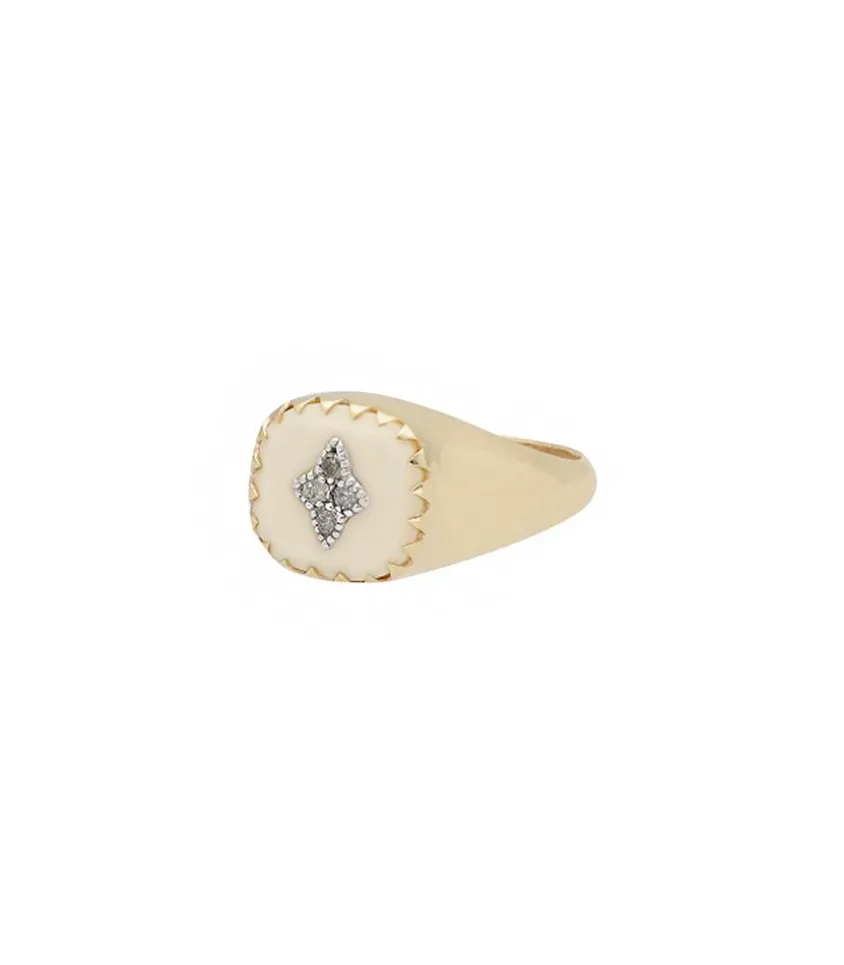 Bague Chevaliere Pierrot Blanc