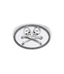 Bague Chevaliere Twins Skulls En Argent