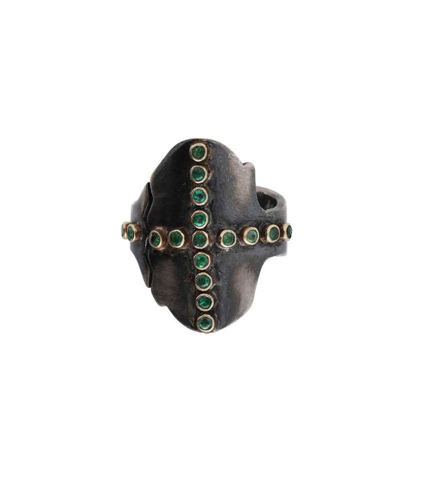 Bague Cross Ring Emerald