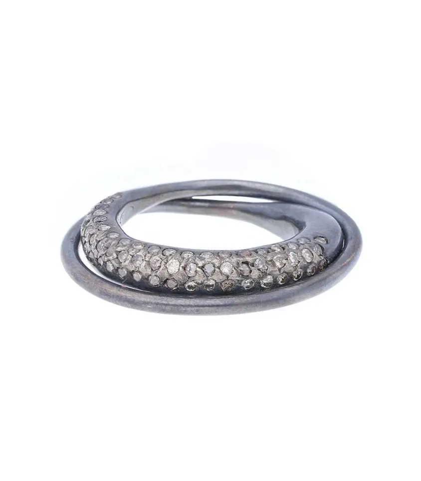 Bague Doublee Kirsten St Dia Argent Et Diamants Cognac