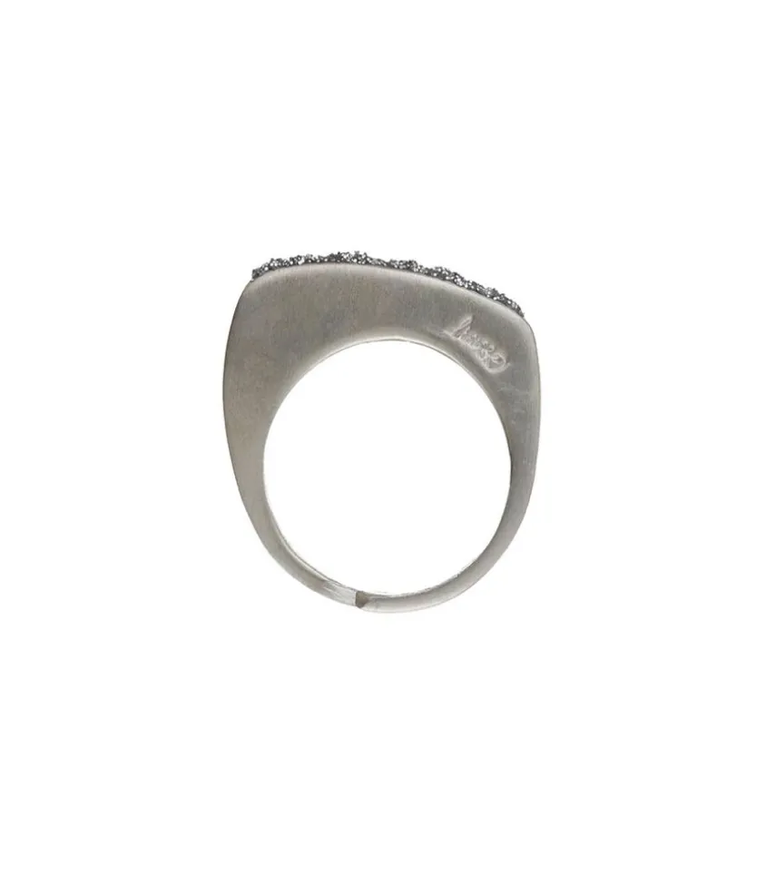 Bague Galet En Email Pail Argent