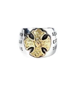 Bague Gold Cross En Argent Et Or