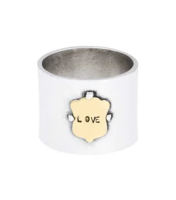 Bague Love En Argent Et Blason Or