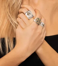 Bague New Cross En Argent Et Or