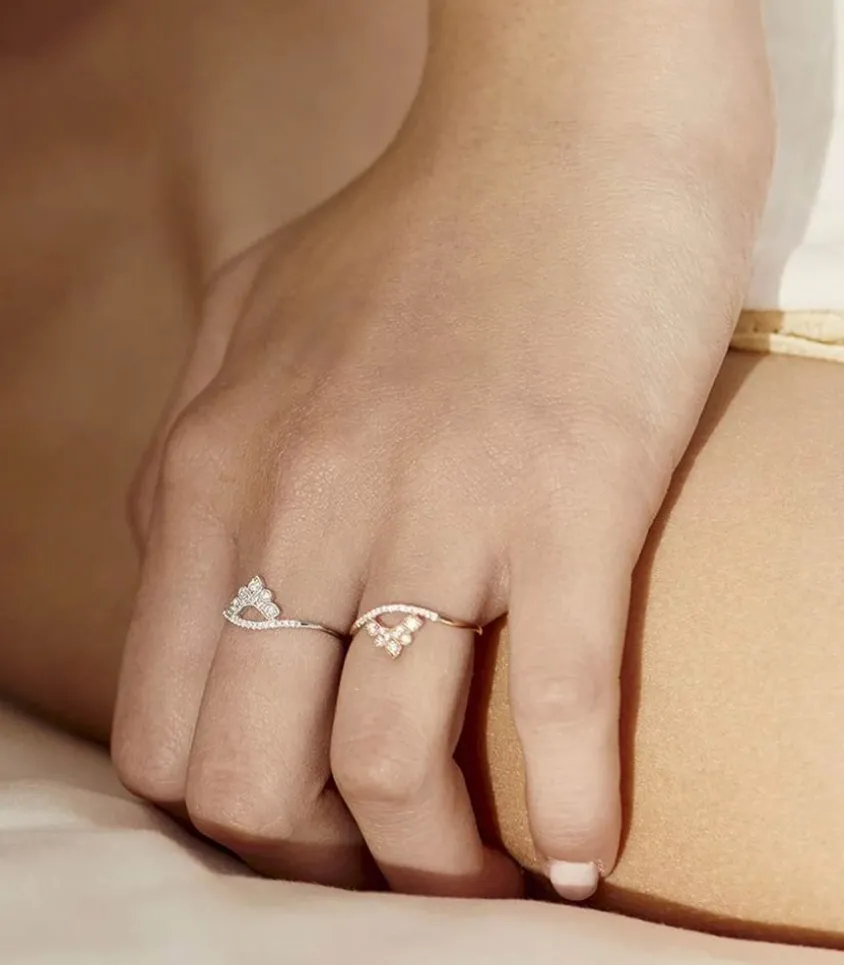 Bague Nude Petit Modele Or Blanc Et Diamants