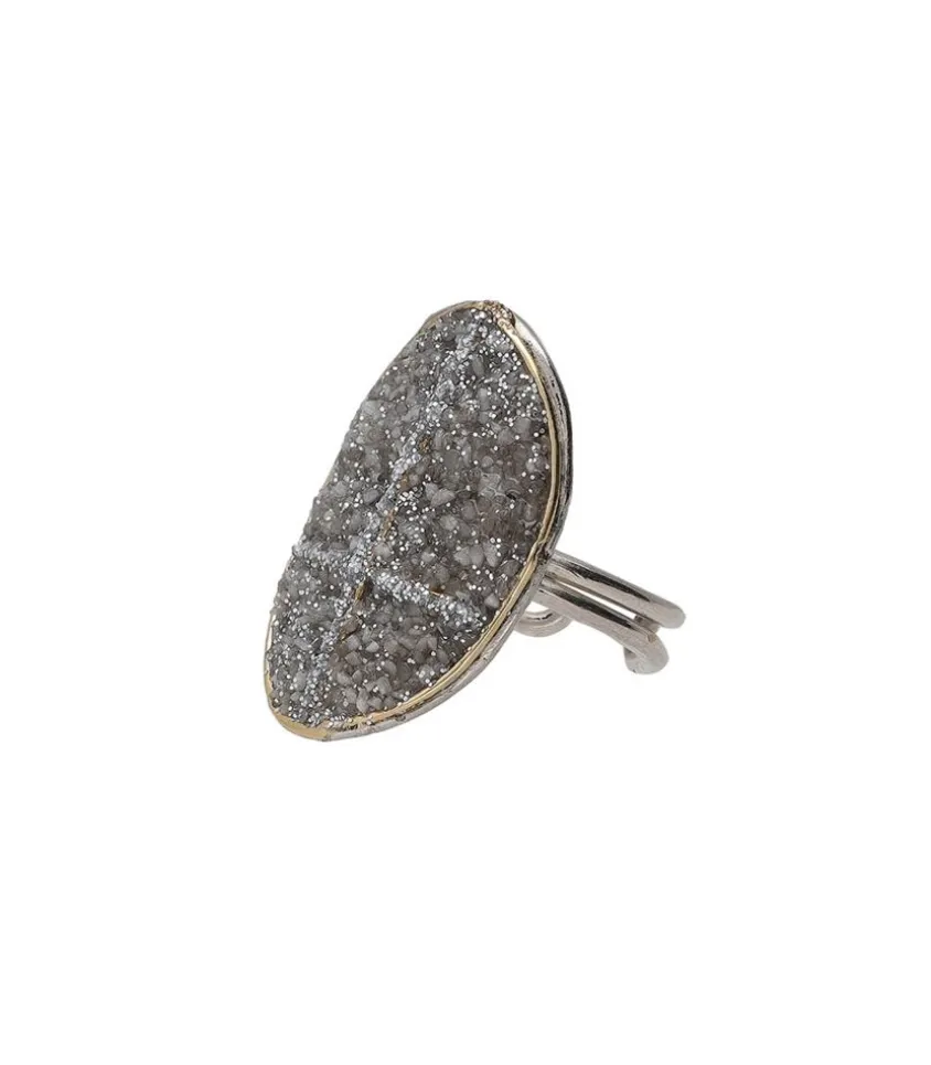 Bague Stella Croix En Zirconium Gris