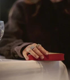 Bague Stella Croix En Zirconium Gris