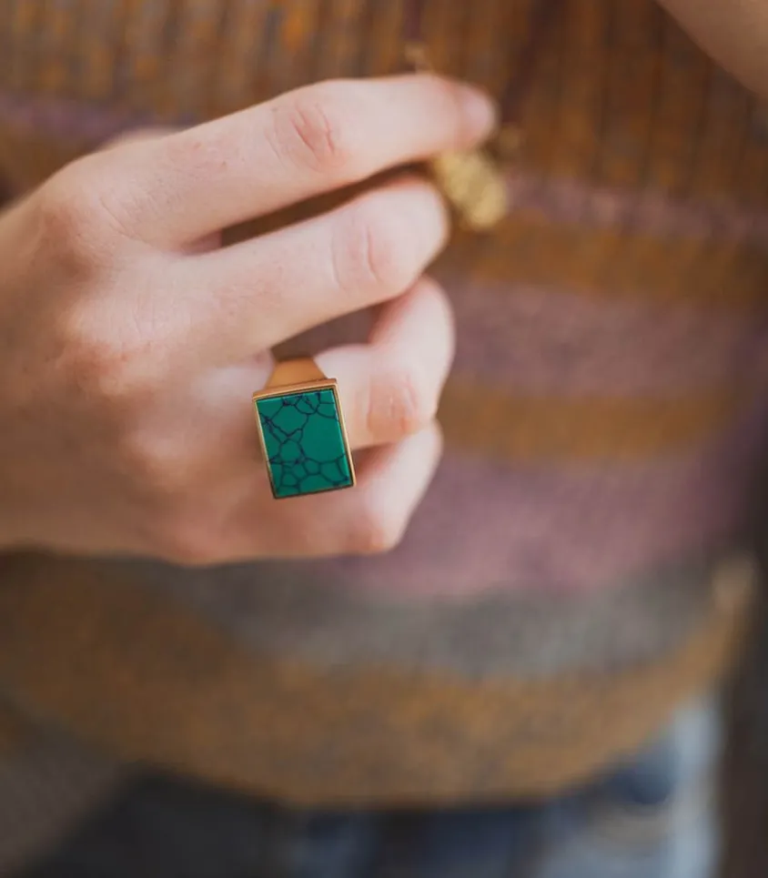 Bague To Dance Carree Green