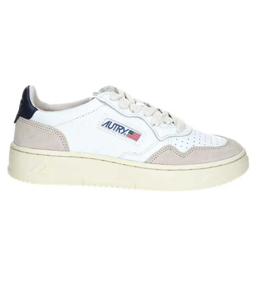 Baskets Homme Medalist Cuir Suede Blanc/Navy Blue