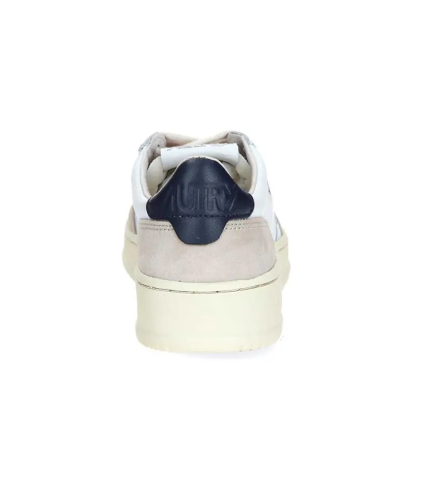 Baskets Homme Medalist Cuir Suede Blanc/Navy Blue