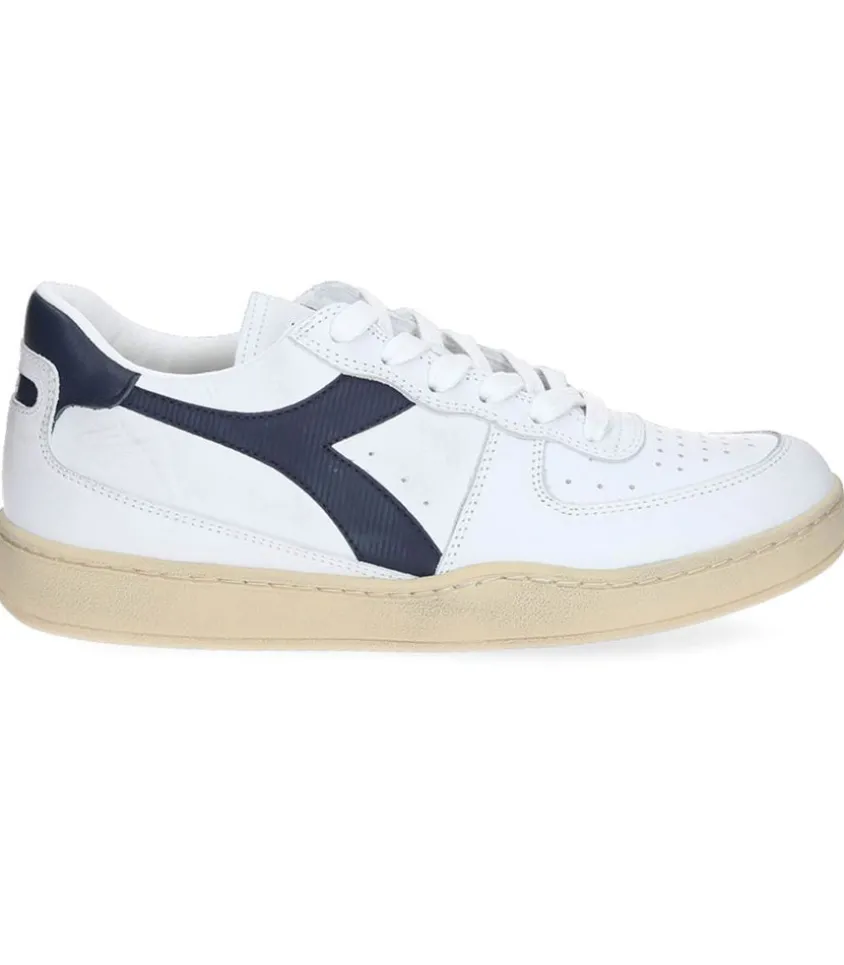 Baskets Homme Mi Low Used Blanc/Bleu Nuits