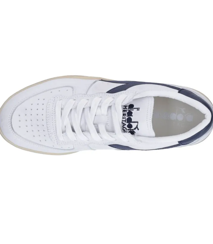 Baskets Homme Mi Low Used Blanc/Bleu Nuits