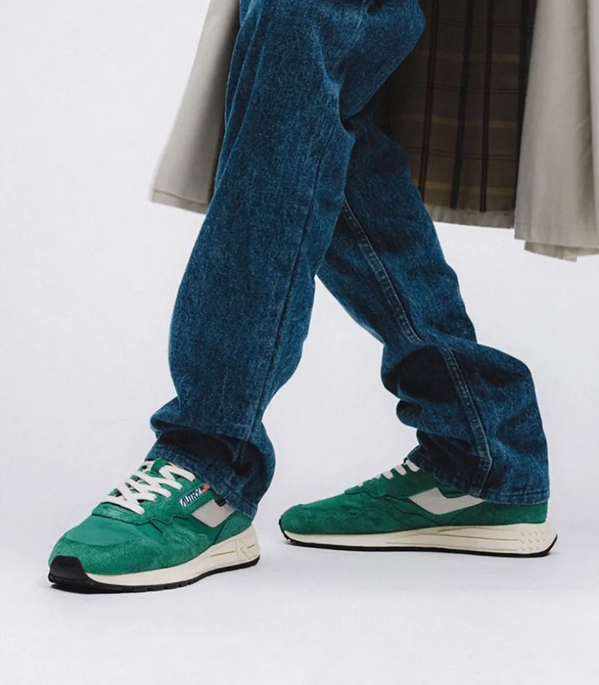 Baskets Homme Reelwind Nylon Et Daim Vert