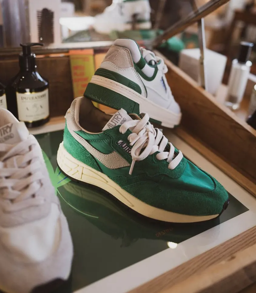 Baskets Homme Reelwind Nylon Et Daim Vert