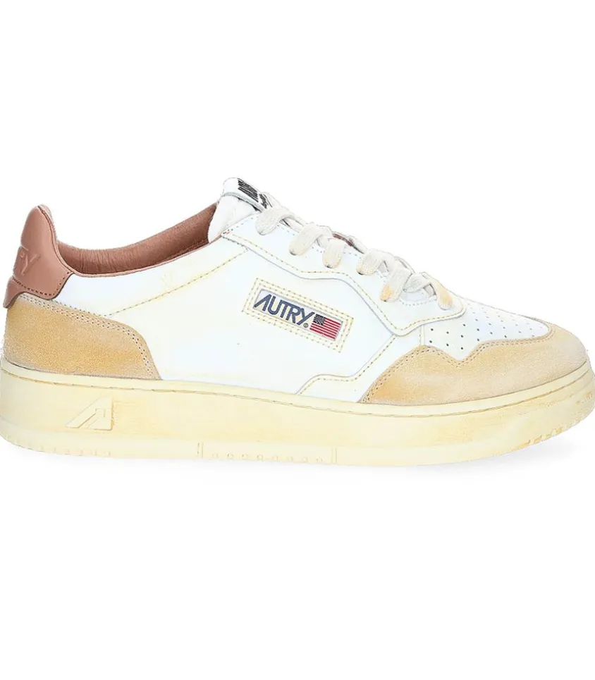 Baskets Homme Super Vintage Low Blanc Et Cafe